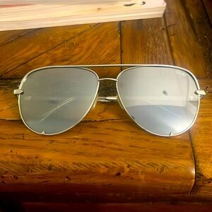 Quay Australia High Key Extra Large Chrome Aviator Sunglasses